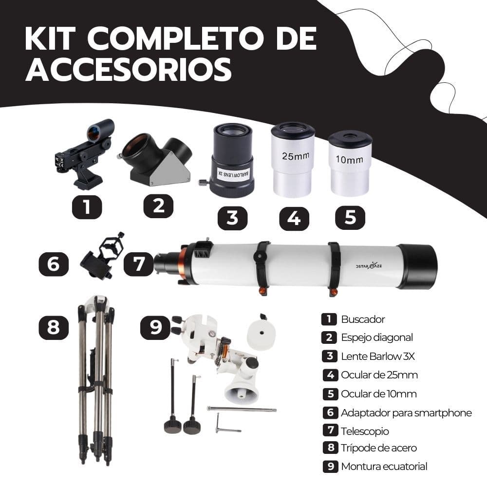 Telescopio Astronómico Refractor 120900-R Portátil — imagen 8