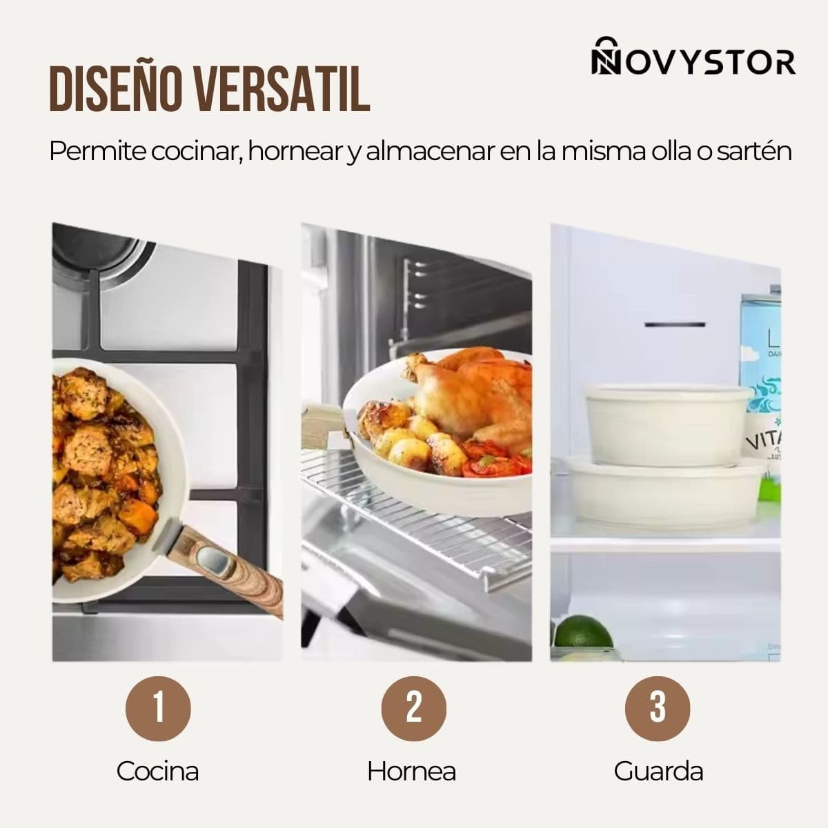 Batería de Cocina - Set Ollas y Sartenes con Mango Extraíble — imagen 4