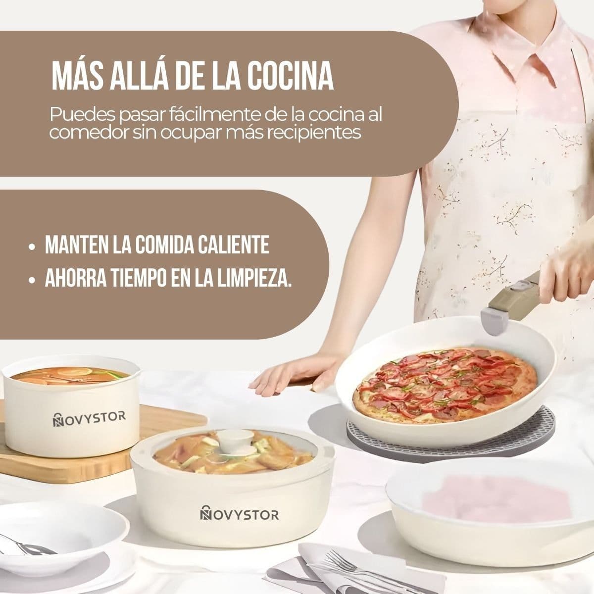 Batería de Cocina - Set Ollas y Sartenes con Mango Extraíble — imagen 7