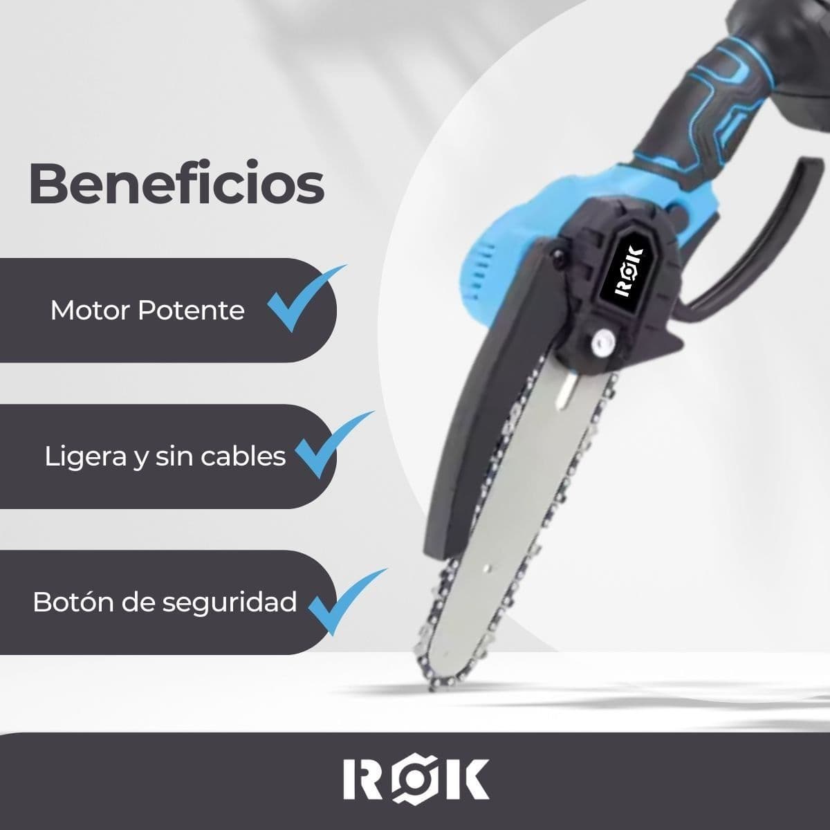 Motosierra de Mano eléctrica Inalámbrica de 6" + 2 Baterías — imagen 4