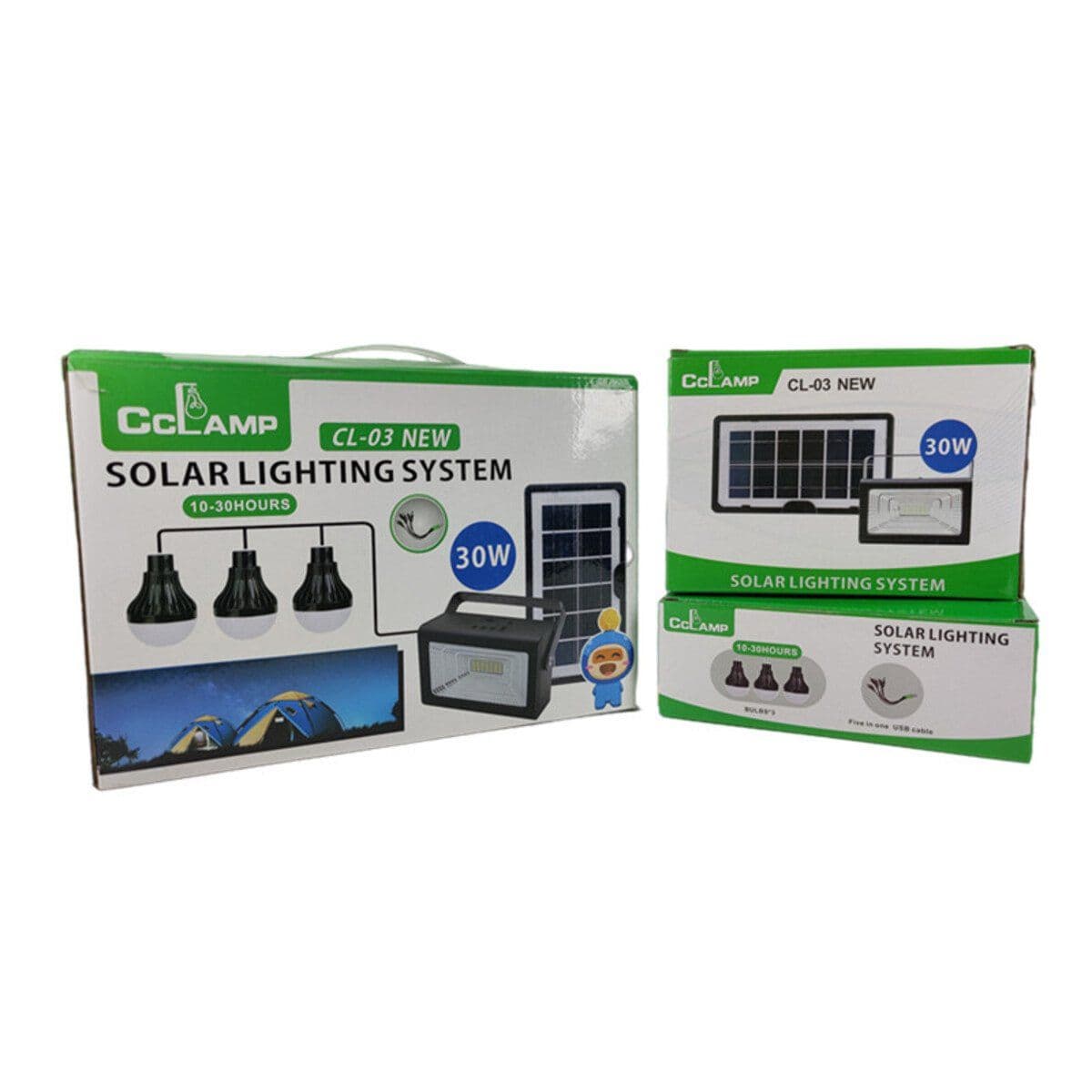 KIT SOLAR PARA CAMPING Y EMERGENCIAS USB 3 AMPOLLETAS — imagen 3
