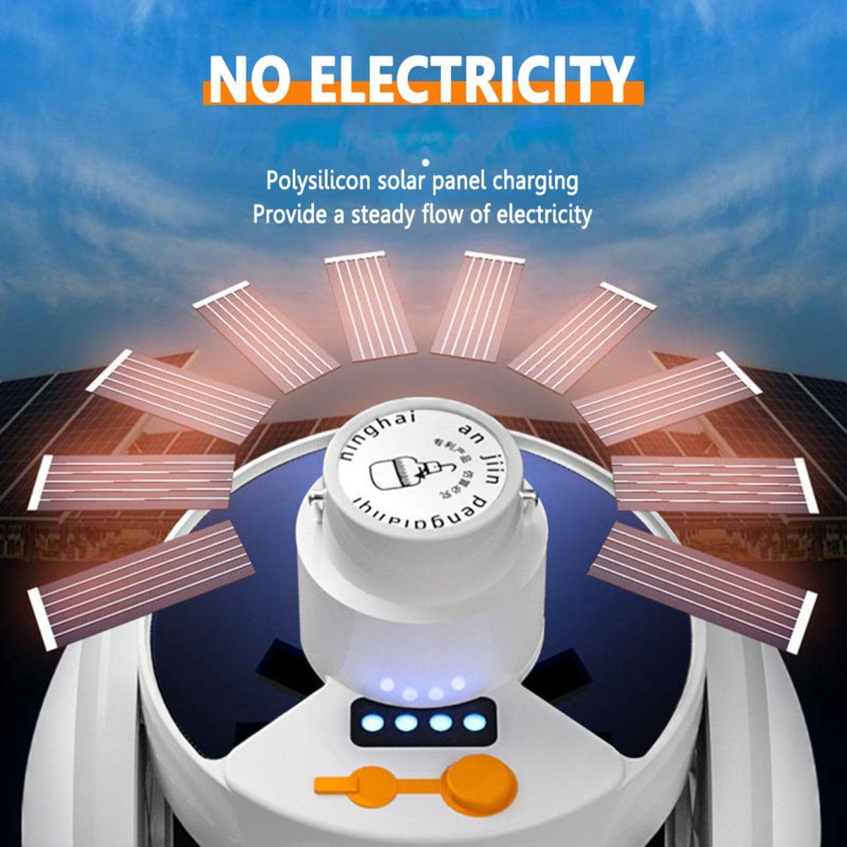 Lampara Solar 50w, 5 Focos, 5 Modos, Carga Solar Y Usb — imagen 6