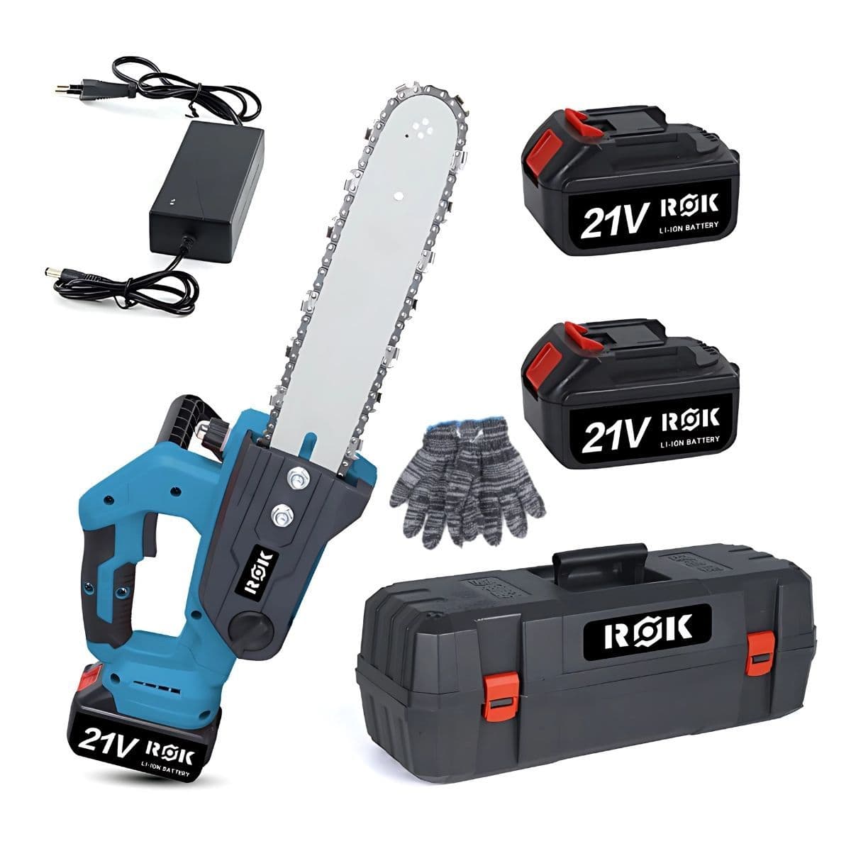 Motosierra Eléctrica ROK 12" 900W 21V 2 Baterías Litio — imagen 2