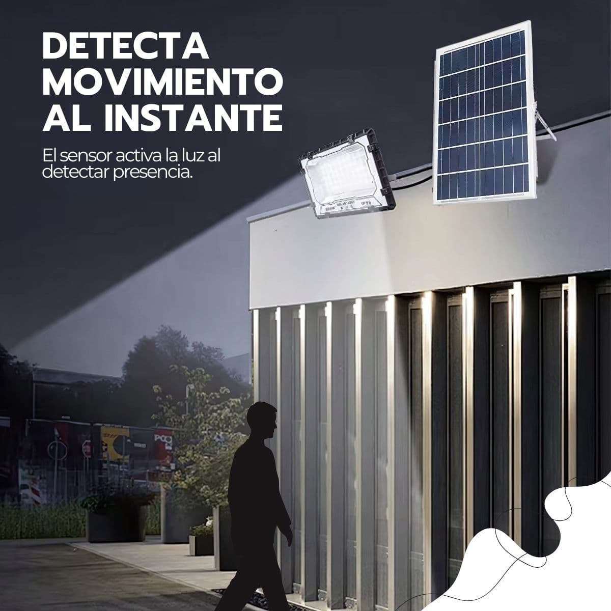 Foco Solar LED 200W IP66 con Sensor Movimiento y Control — imagen 8