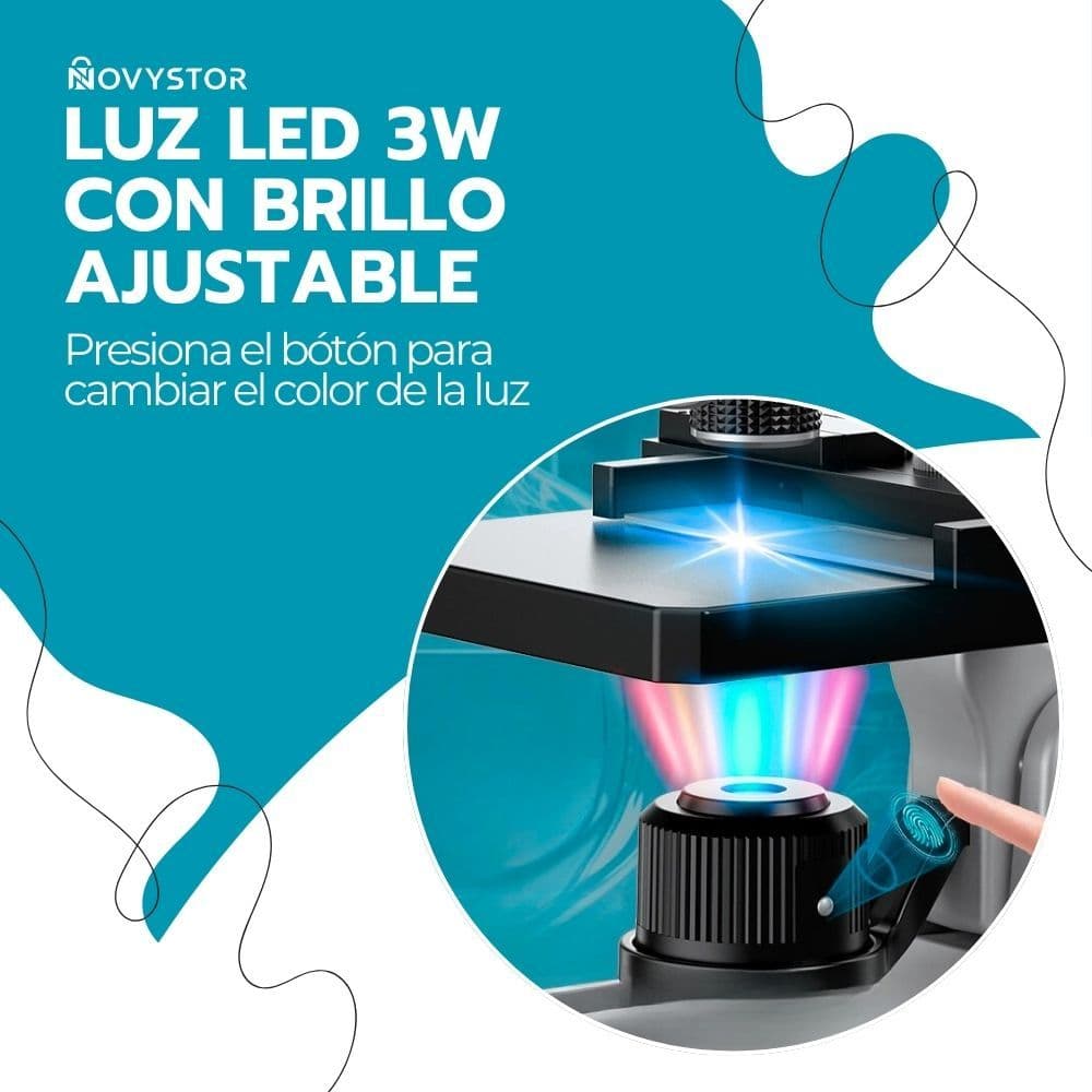 Microscopio Educativo Profesional 16000X Blanco con Muestras — imagen 5