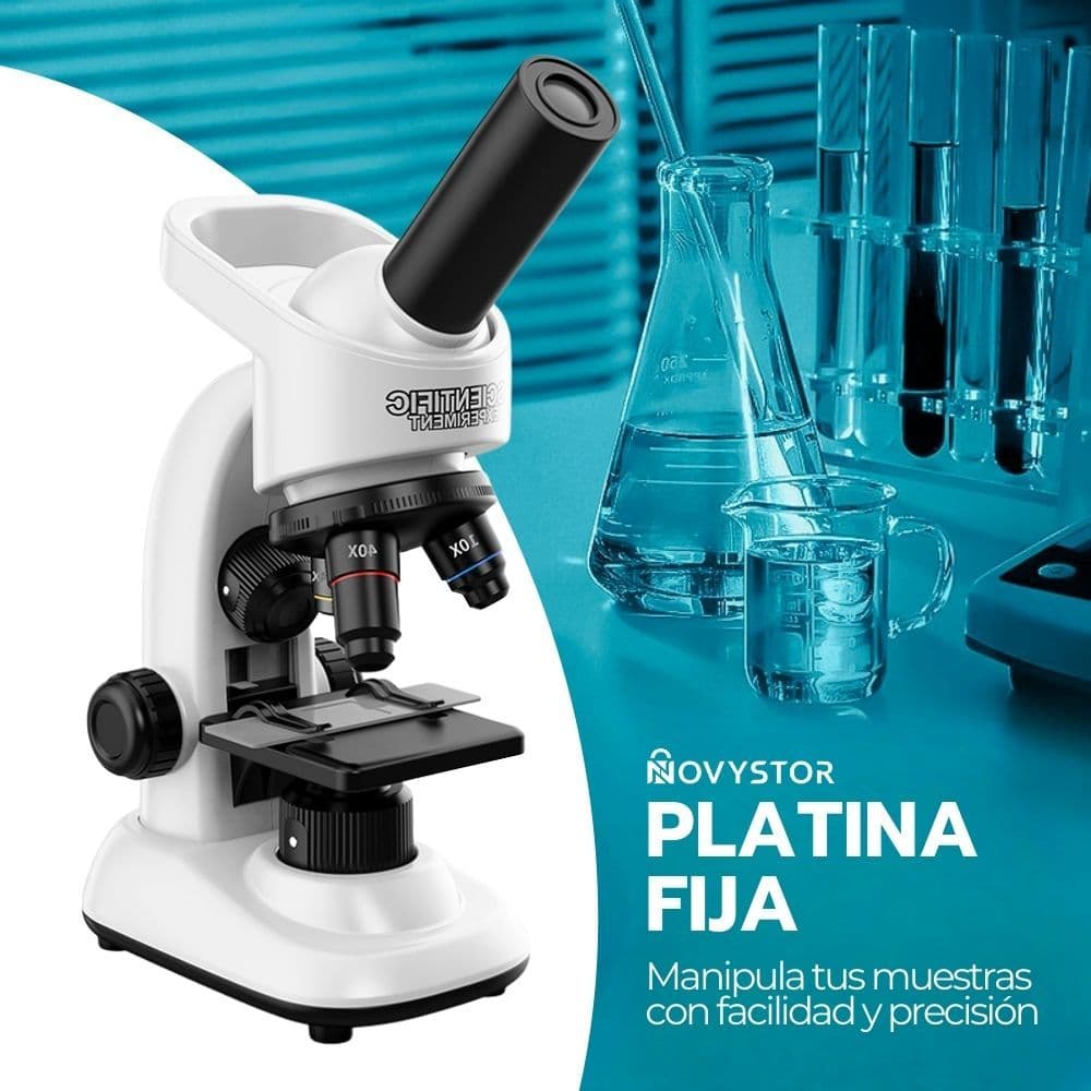 Microscopio Educativo Profesional 16000X Blanco con Muestras — imagen 6