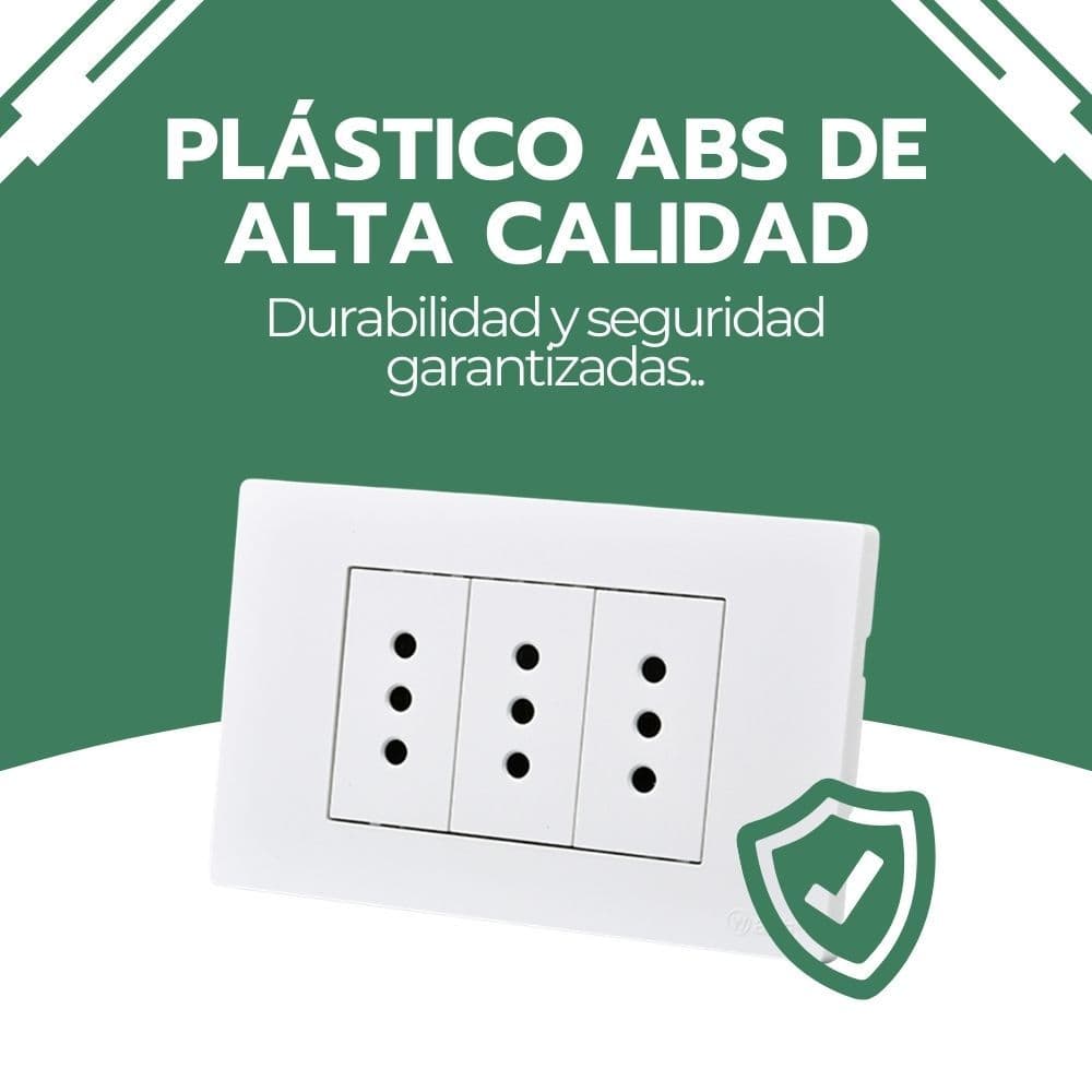 Enchufe Tomacorriente Triple 250V Blanco Hogar y Oficina — imagen 8