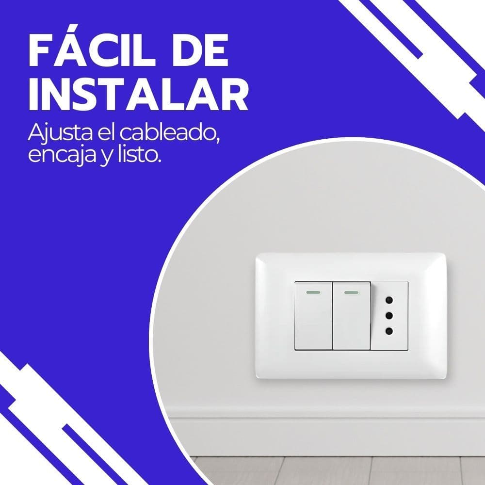 Enfunche + 2 interruptores 10A 250V Blanco Hogar y Oficina — imagen 5