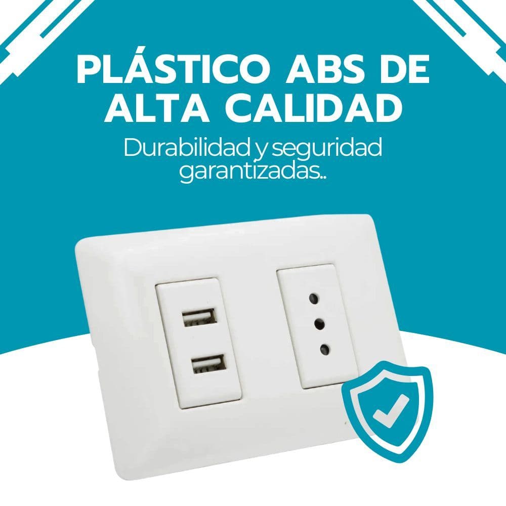 Enchufe Toma Corriente + 2 Puertos USB Blanco Carga Rápida — imagen 8
