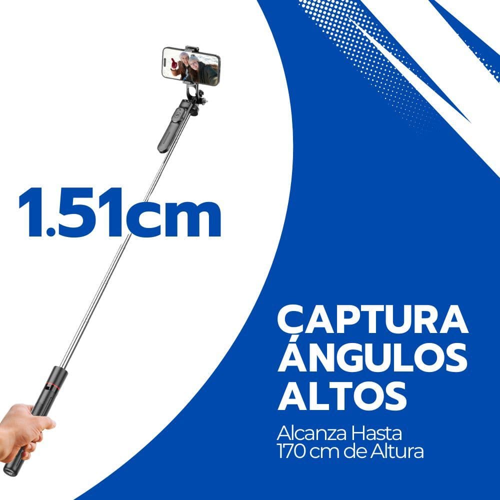 Palo Selfie Extensible Con Trípode y Rotación 360° — imagen 5