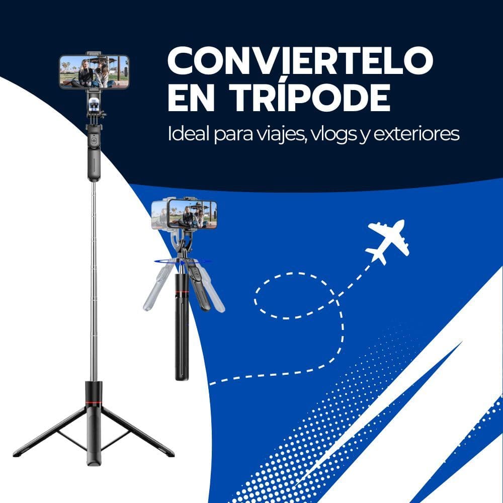 Palo Selfie Extensible Con Trípode y Rotación 360° — imagen 6