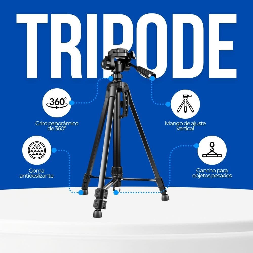 Trípode Profesional 360° Video + Bolso De Transporte Negro — imagen 3
