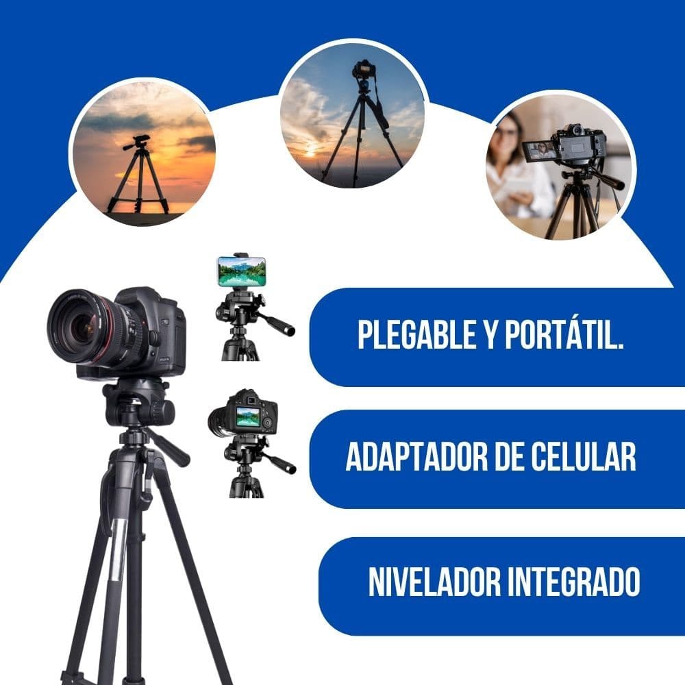 Trípode Profesional 360° Video + Bolso De Transporte Negro — imagen 7