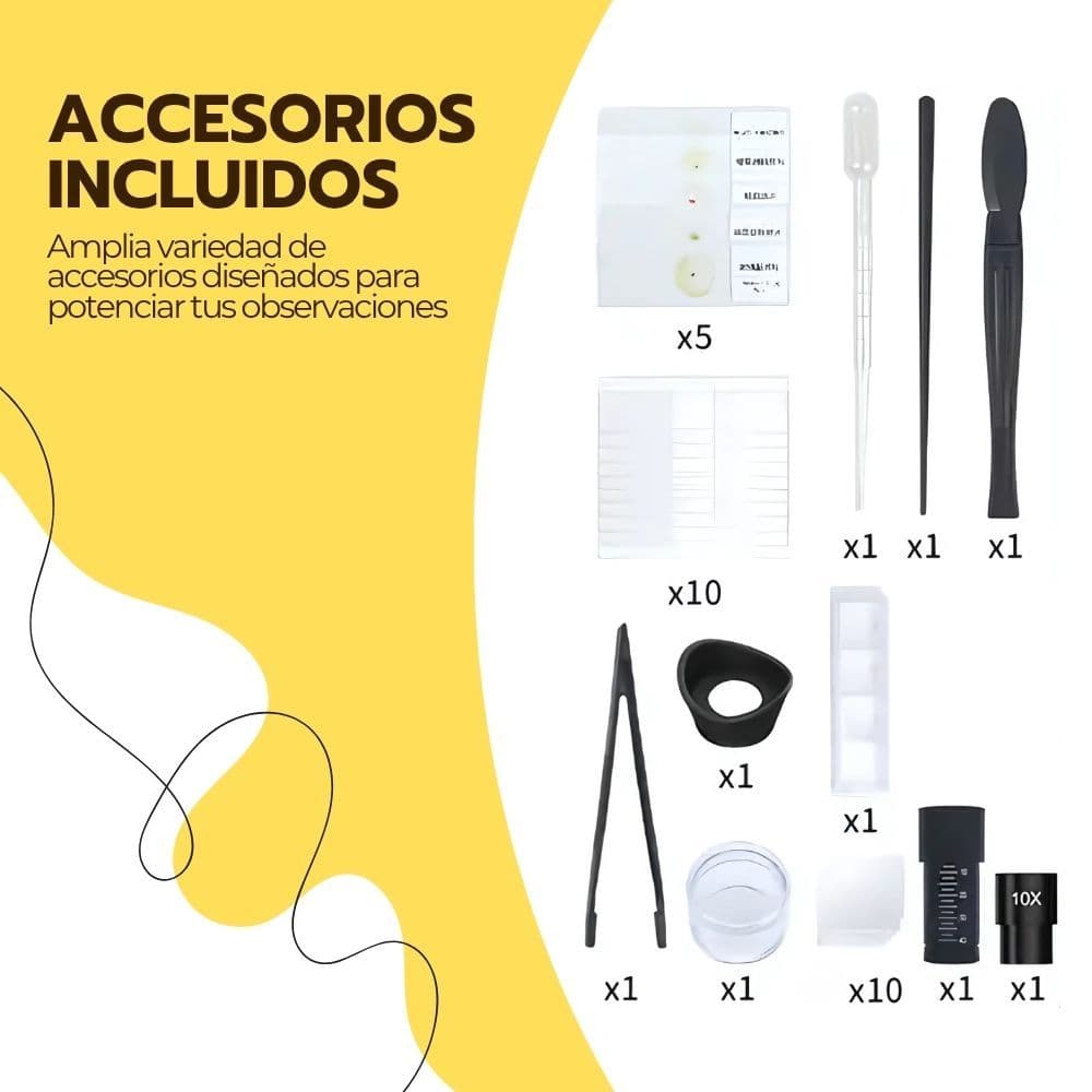 Microscopio Educativo 16000X con Accesorios Amarillo — imagen 7