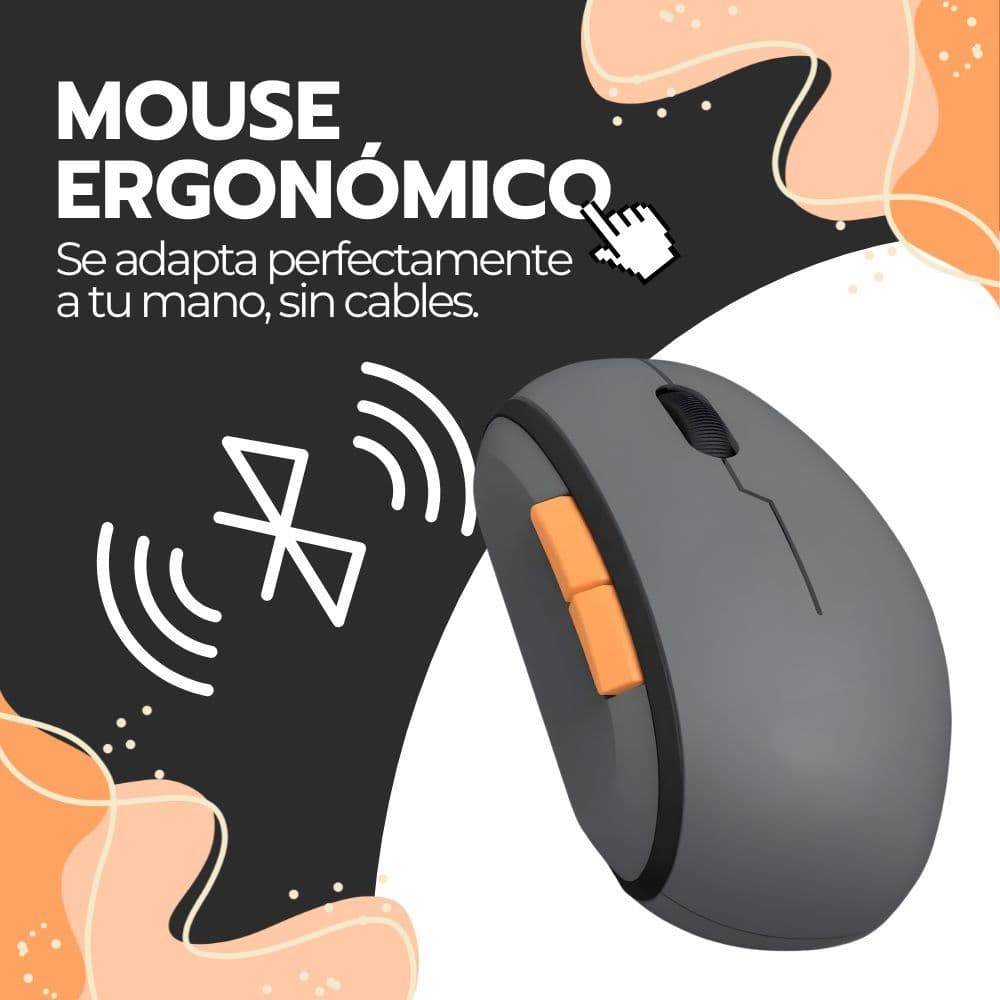 Kit Teclado y Mouse Inalámbrico Bluetooth USB Amarillo — imagen 6
