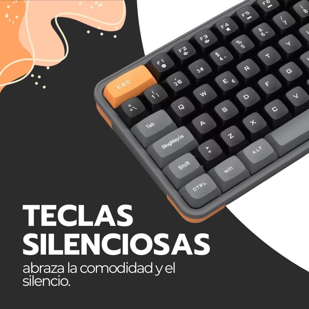 Kit Teclado y Mouse Inalámbrico Bluetooth USB Amarillo — imagen 8