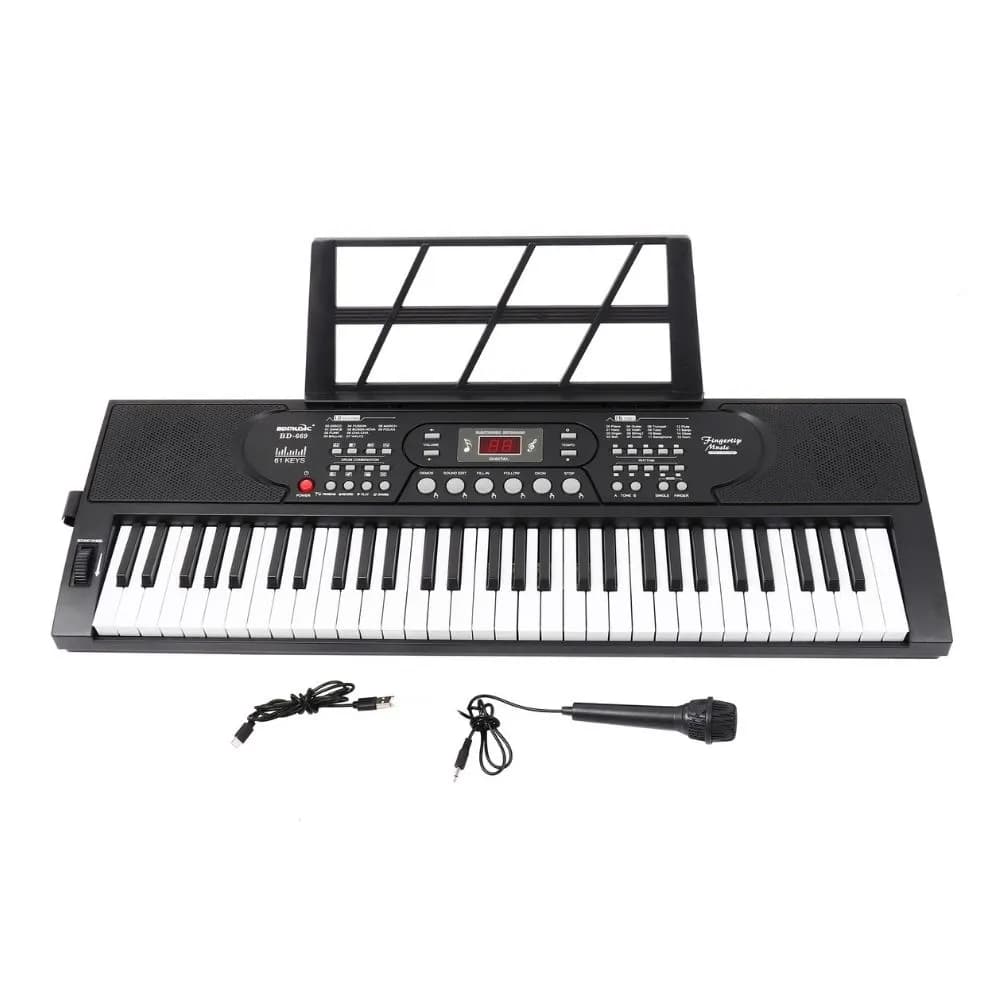 Teclado Musical Portátil 61 Teclas con Micrófono Incluido