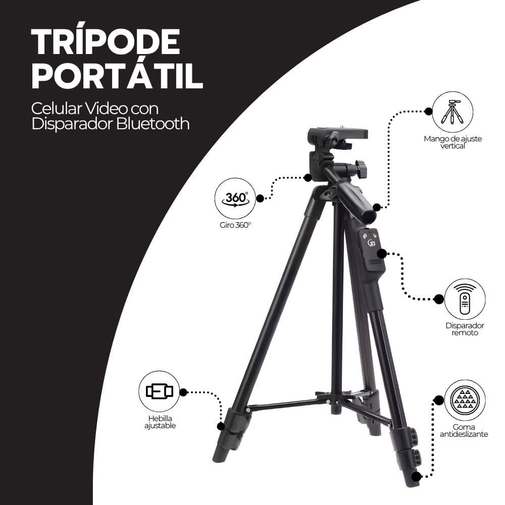 Trípode Portátil para Celular Video con Disparador Bluetooth — imagen 3