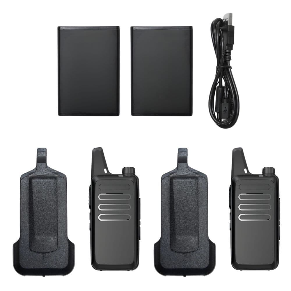 Walkie Talkie Transmisor Profesional FM Recargable Negro — imagen 2