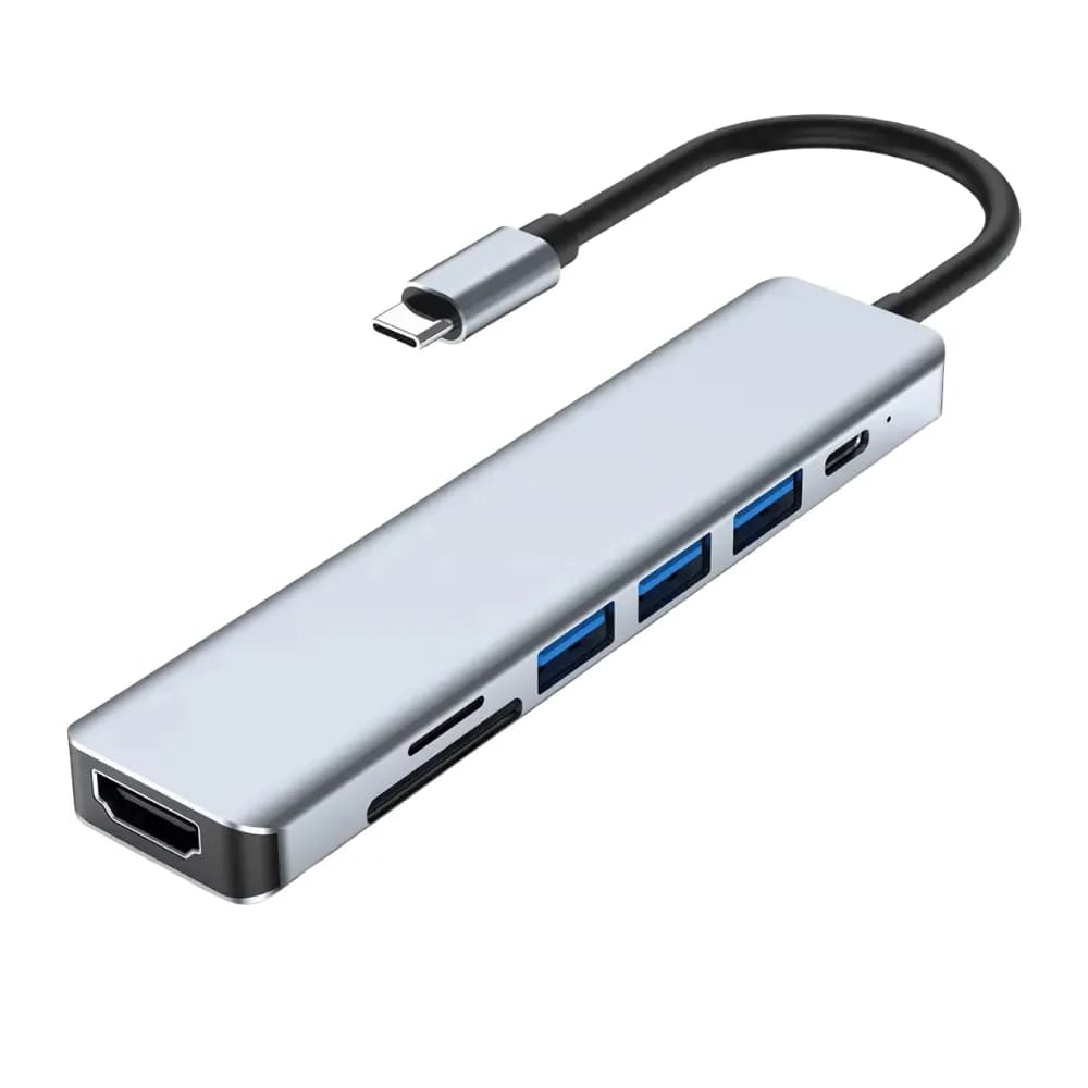 Adaptador 7 En 1 Usb-c Con Hdmi Y Puertos Usb para PC
