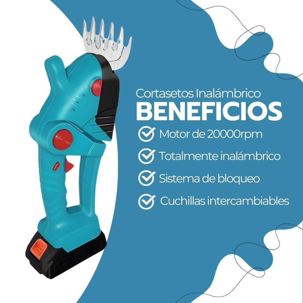Cortasetos Inalámbrico 2en1 24V 20000rpm Azul — imagen 4