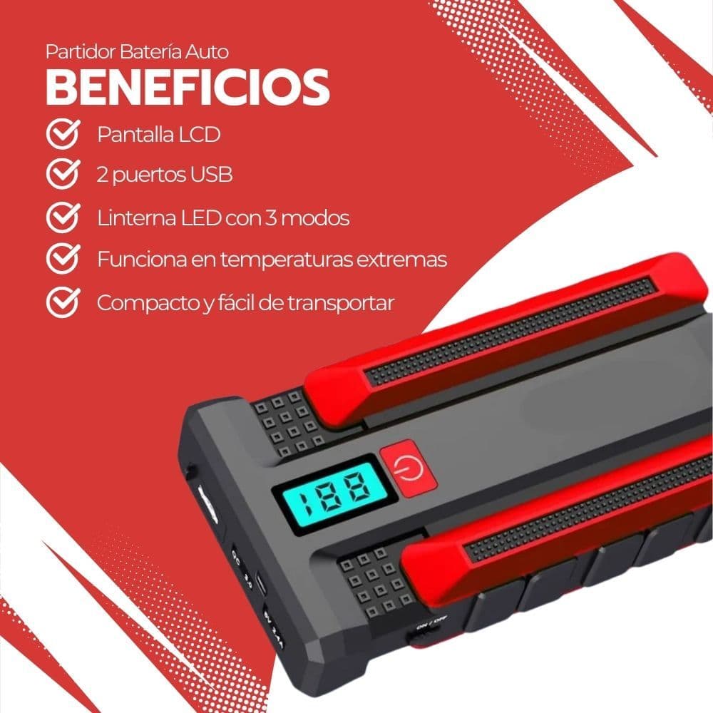 Partidor Batería Auto Arrancador De Emergencia Autos 12v — imagen 4