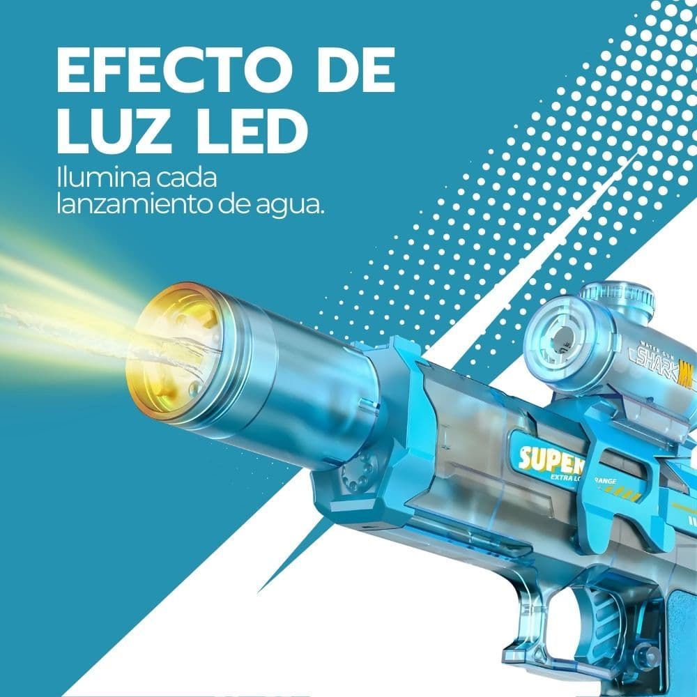 Pistola de Agua Inalámbrica Recargable con Batería y luz — imagen 6
