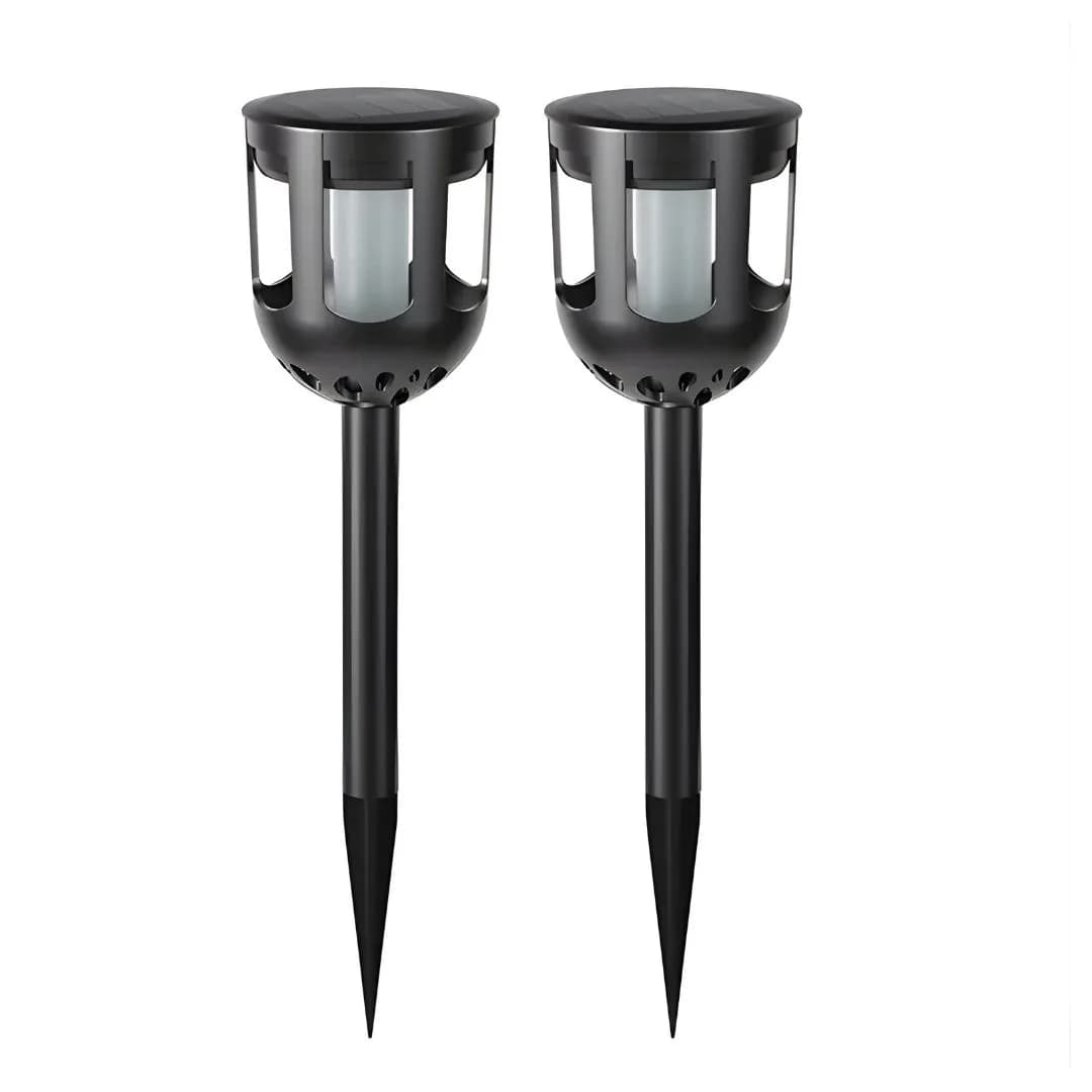 Pack X2 Lámpara Solar Led Estaca Antorcha Jardín Parque