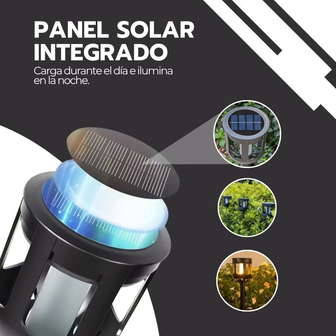 Pack X2 Lámpara Solar Led Estaca Antorcha Jardín Parque — imagen 6