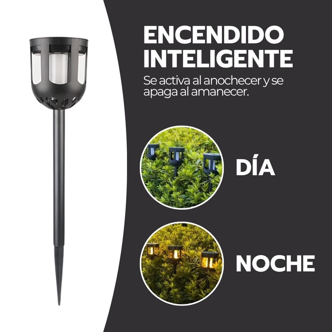 Pack X2 Lámpara Solar Led Estaca Antorcha Jardín Parque — imagen 7