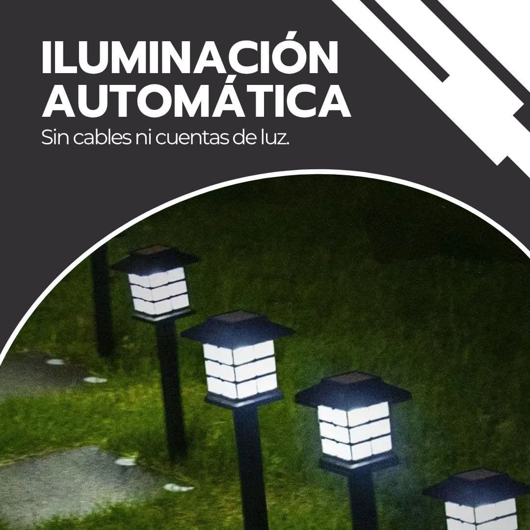 Pack X2 Lámpara Solar Led Estaca Luminosa Jardín — imagen 5