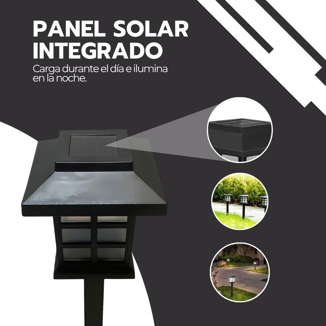 Pack X2 Lámpara Solar Led Estaca Luminosa Jardín — imagen 6