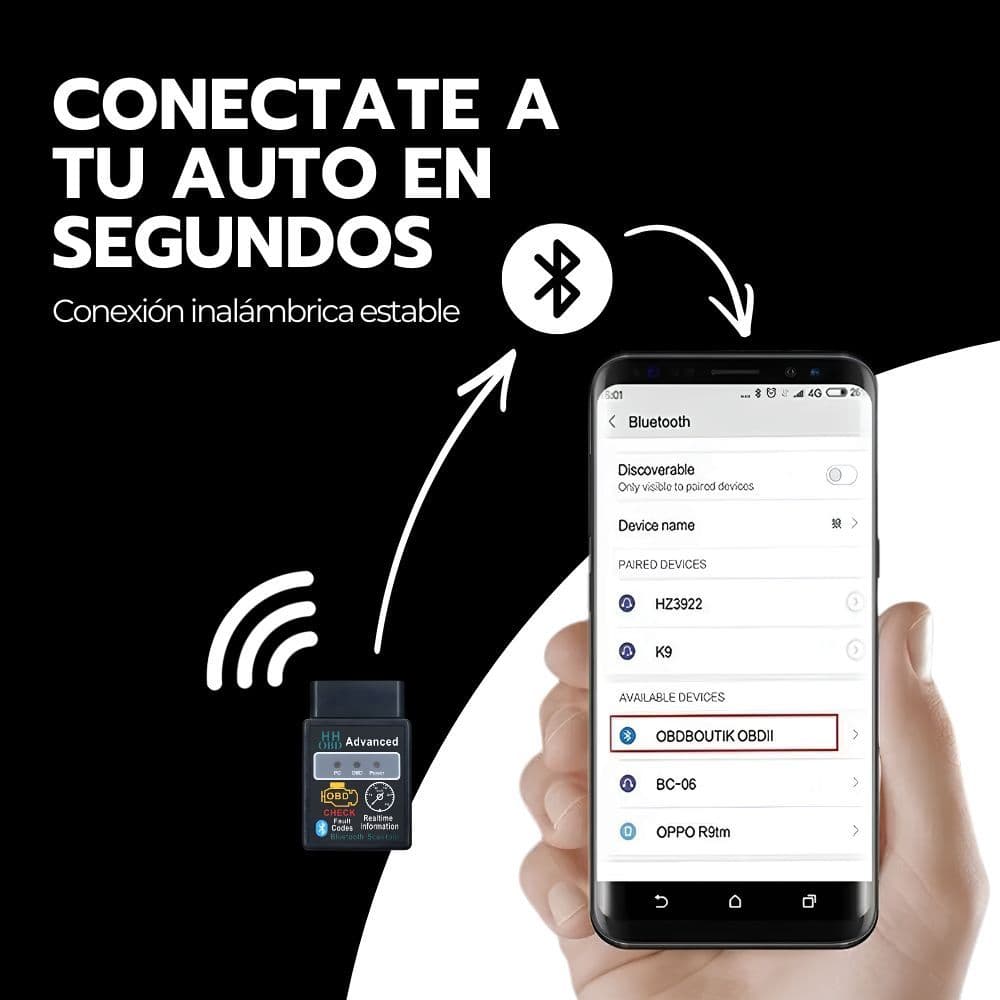 Scanner Auto ELM327 Bluetooth OBD2 Borra Check Engine — imagen 8