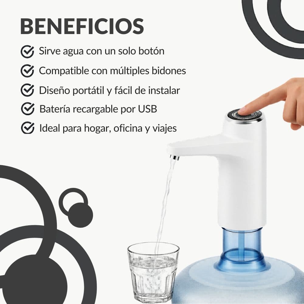 Dispensador Agua Eléctrico Bomba Usb Agua Dosificador Bidón — imagen 4