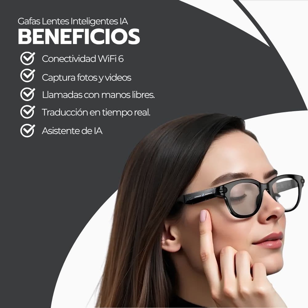 Gafas Lentes Inteligentes IA Foto Video Llamadas WiFi 6 — imagen 4