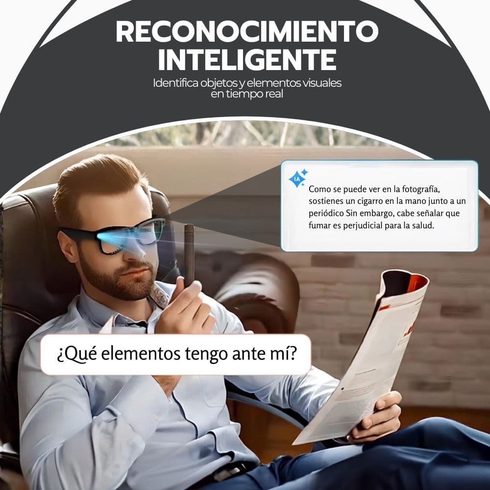 Gafas Lentes Inteligentes IA Foto Video Llamadas WiFi 6 — imagen 5