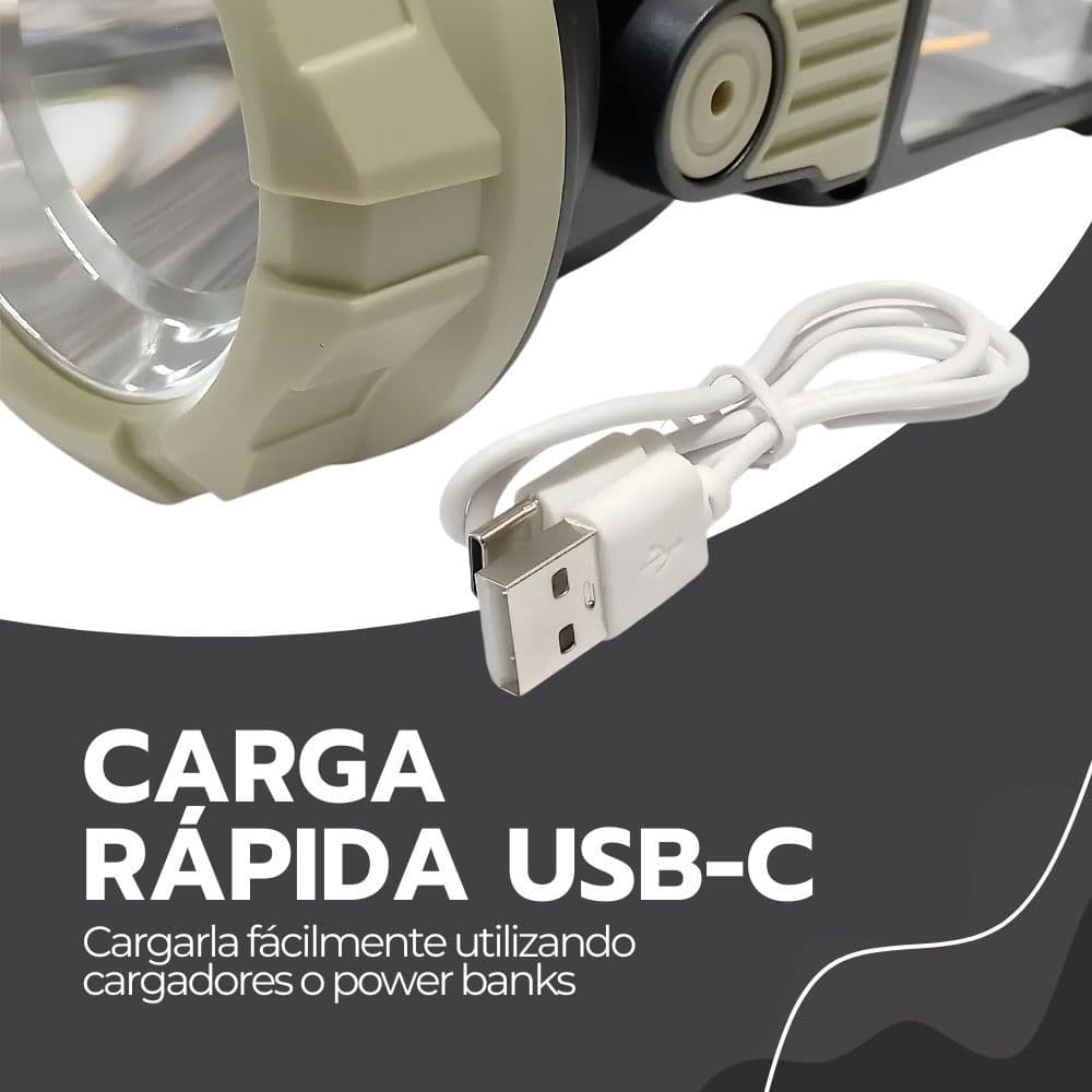 Linterna Farol Recargable De Mano 2en1 Multifuncional 180° — imagen 7