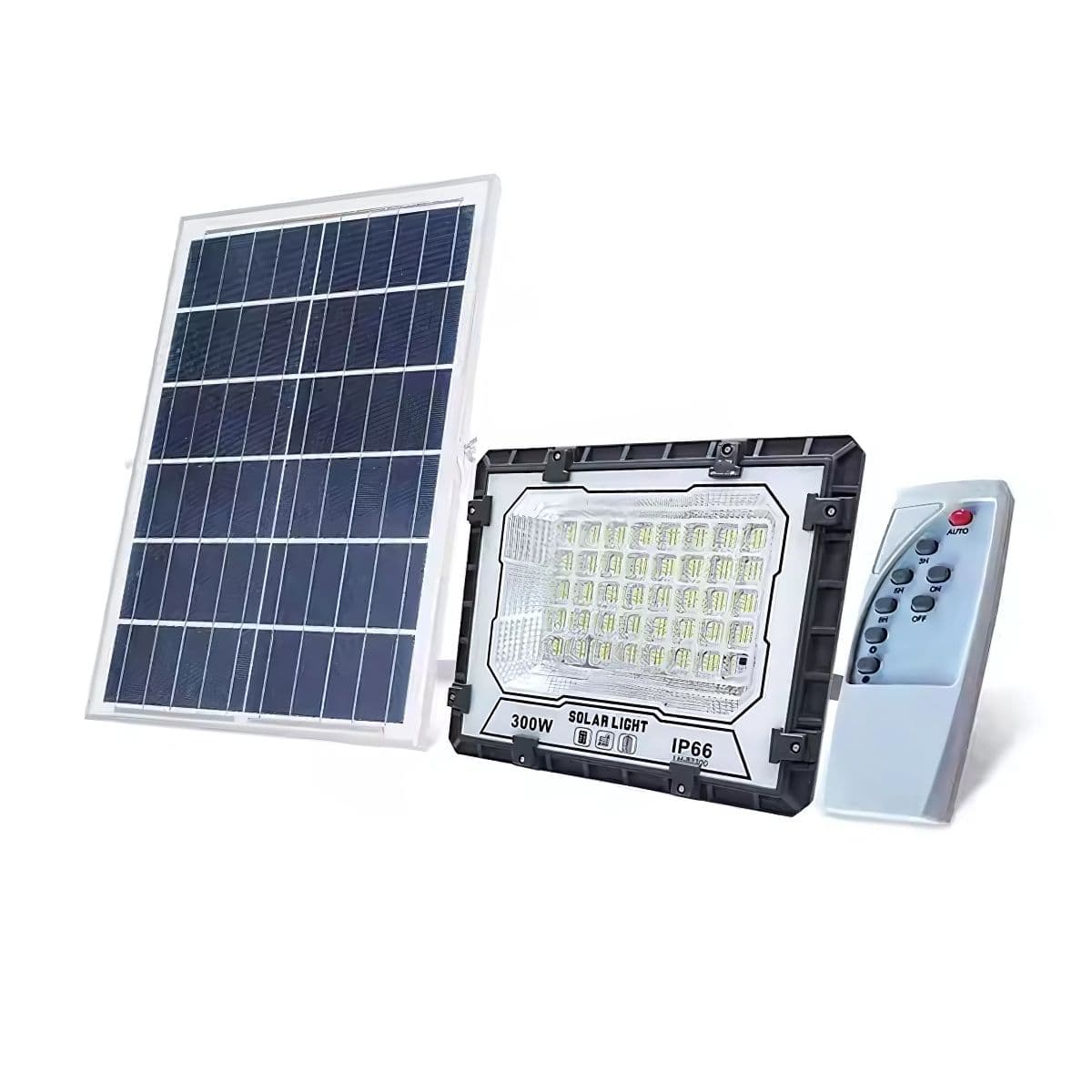 Foco Solar LED 300W IP66 con Control Remoto y Soporte