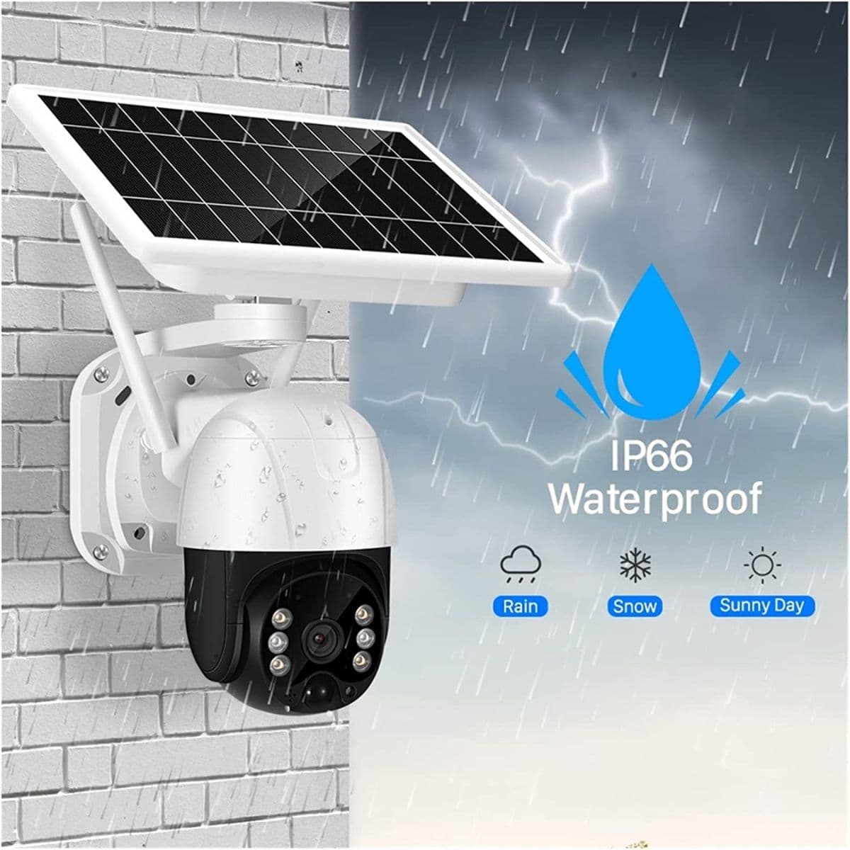 CÁMARA DE SEGURIDAD PANEL SOLAR WIFI EXTERIOR HD 1280P