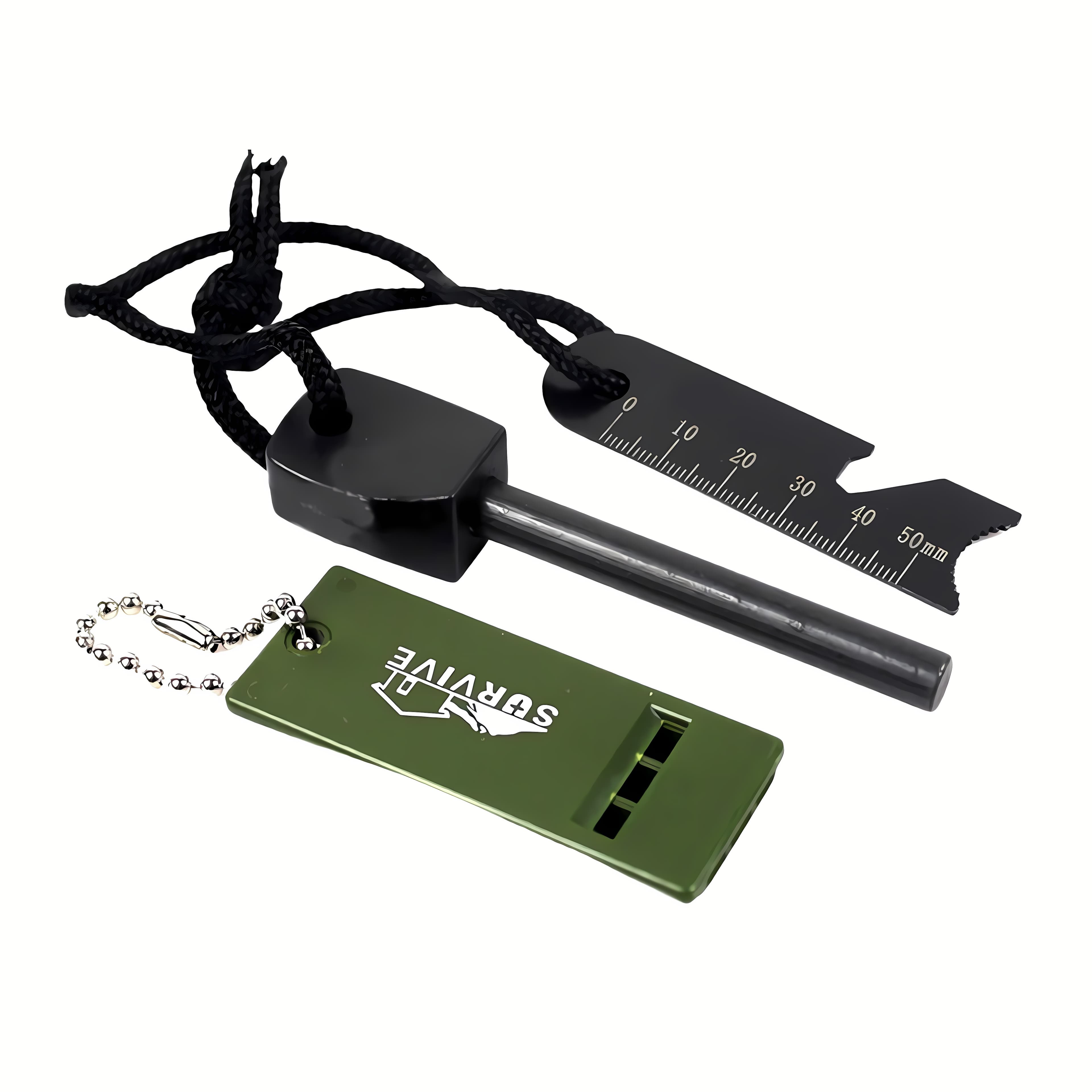 Kit supervivencia: Encendedor y Silbato de Emergencia