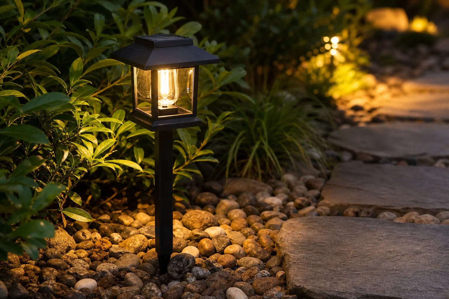 Iluminación automática en el jardín