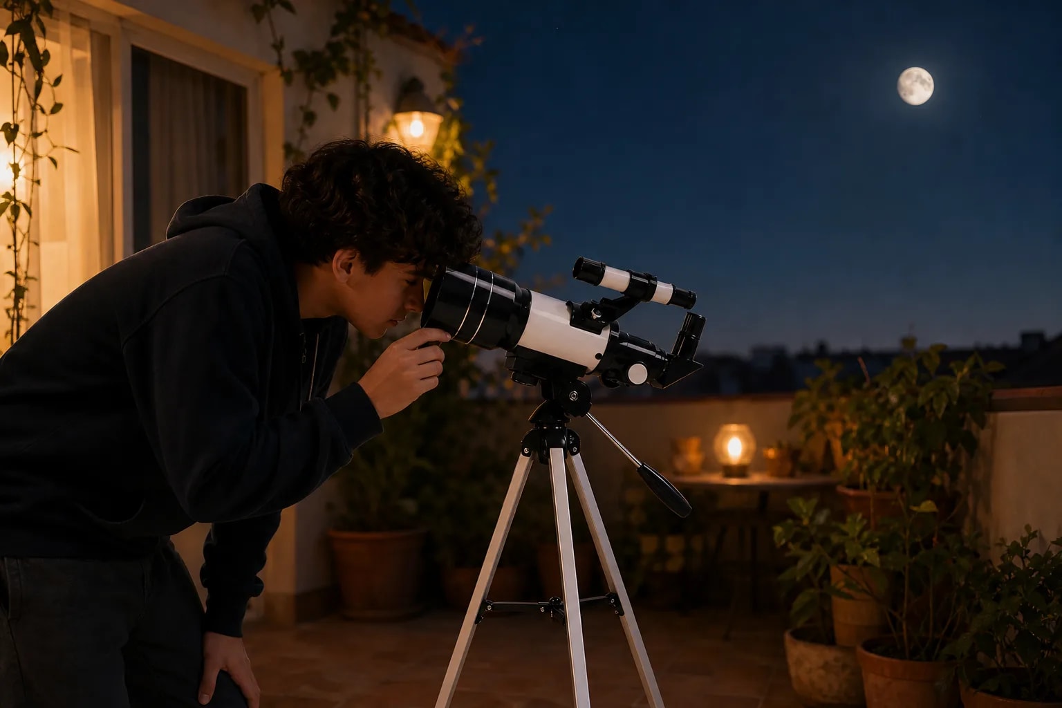 Noche de Luna en la terraza