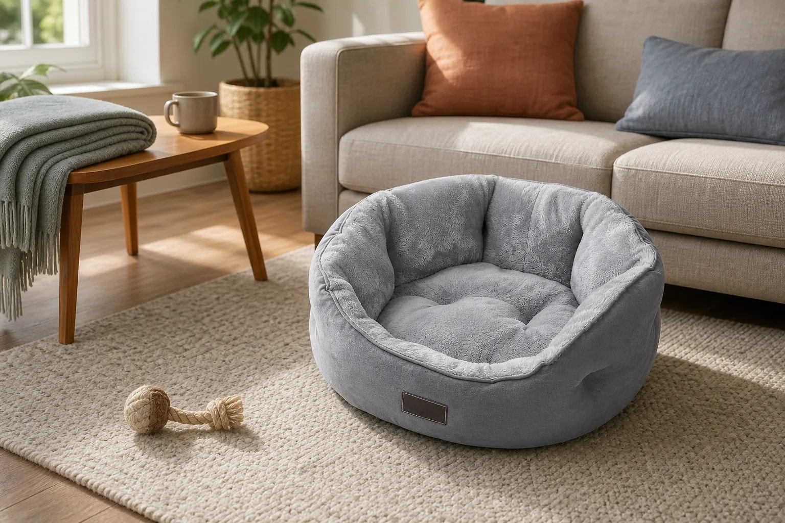 Cama antiestrés para perros y gatos | Ultrasuave y acogedora para descanso profundo | Mascotas pequeñas y grandes | Novystor