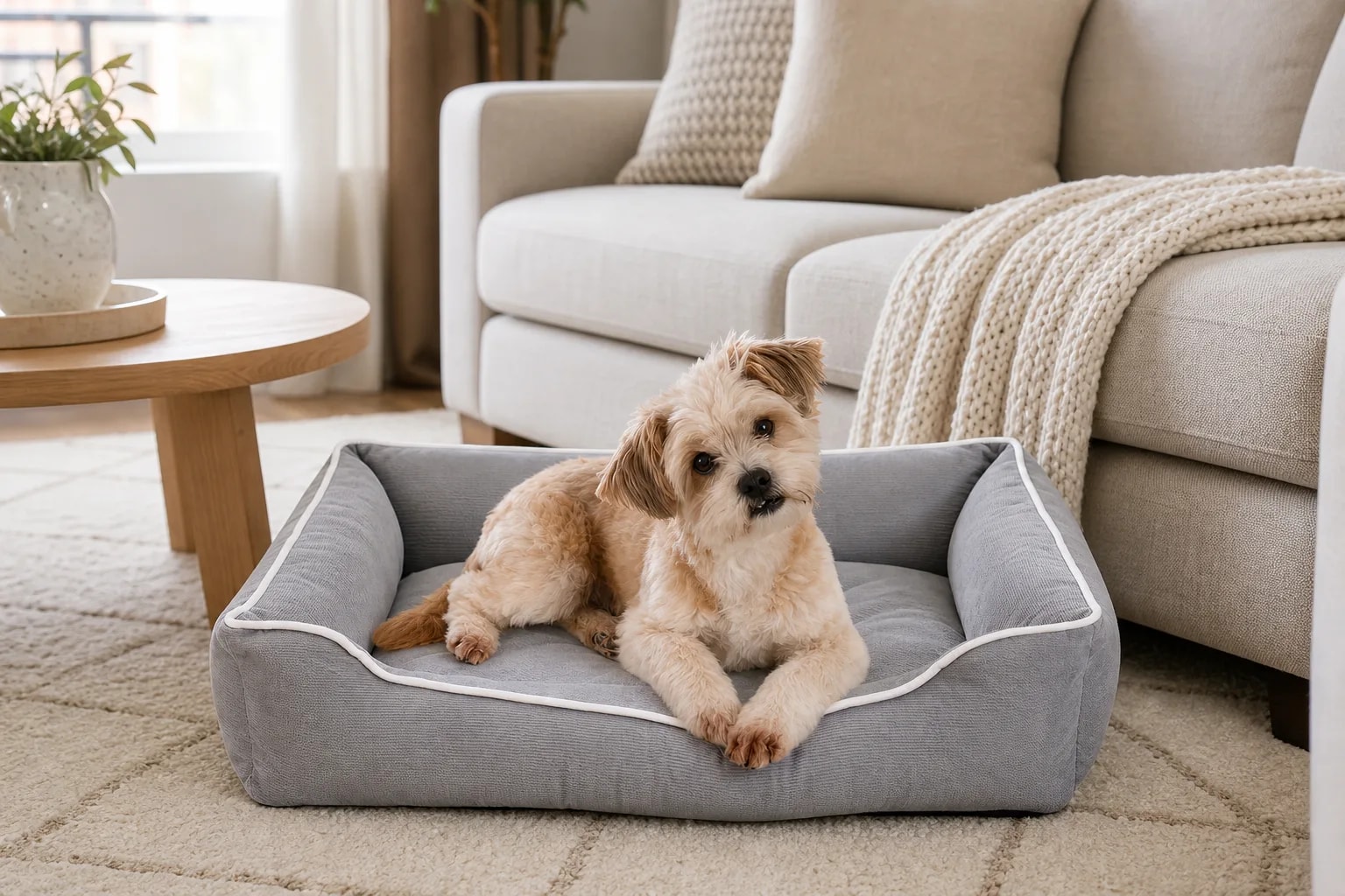 Cama suave antiestrés para perros y gatos 67 x 48 cm | Descanso acogedor para mascotas | Felpa cómoda | Novystor en detalle