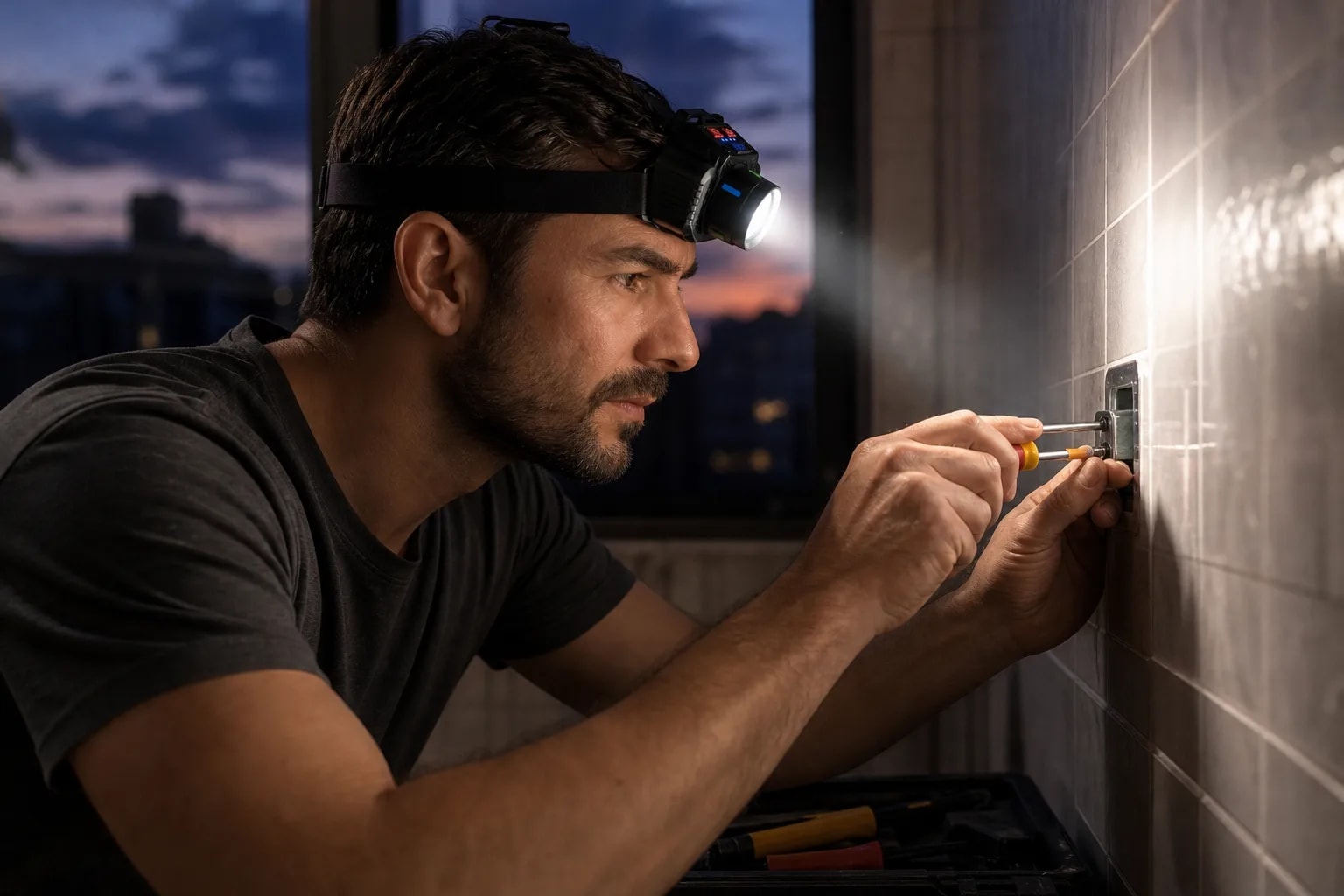 Linterna de Cabeza Recargable LED con Zoom y Puerto USB | Compacta para Manos Libres en Camping, Trabajos Nocturnos y Reparaciones | Novystor en detalle