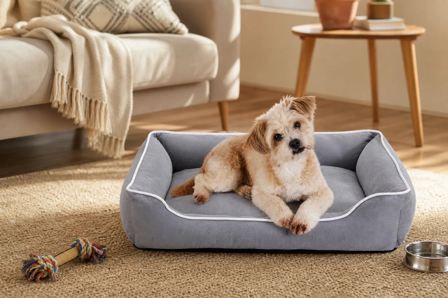 Cama suave antiestrés para perros y gatos 67 x 48 cm | Descanso acogedor para mascotas | Felpa cómoda | Novystor