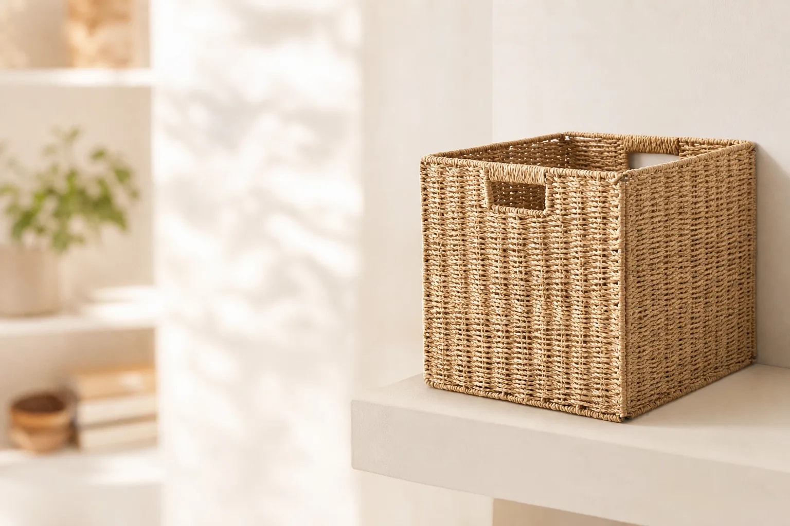 Cesta Canasto Organizador Decorativo De Mimbre Plegable