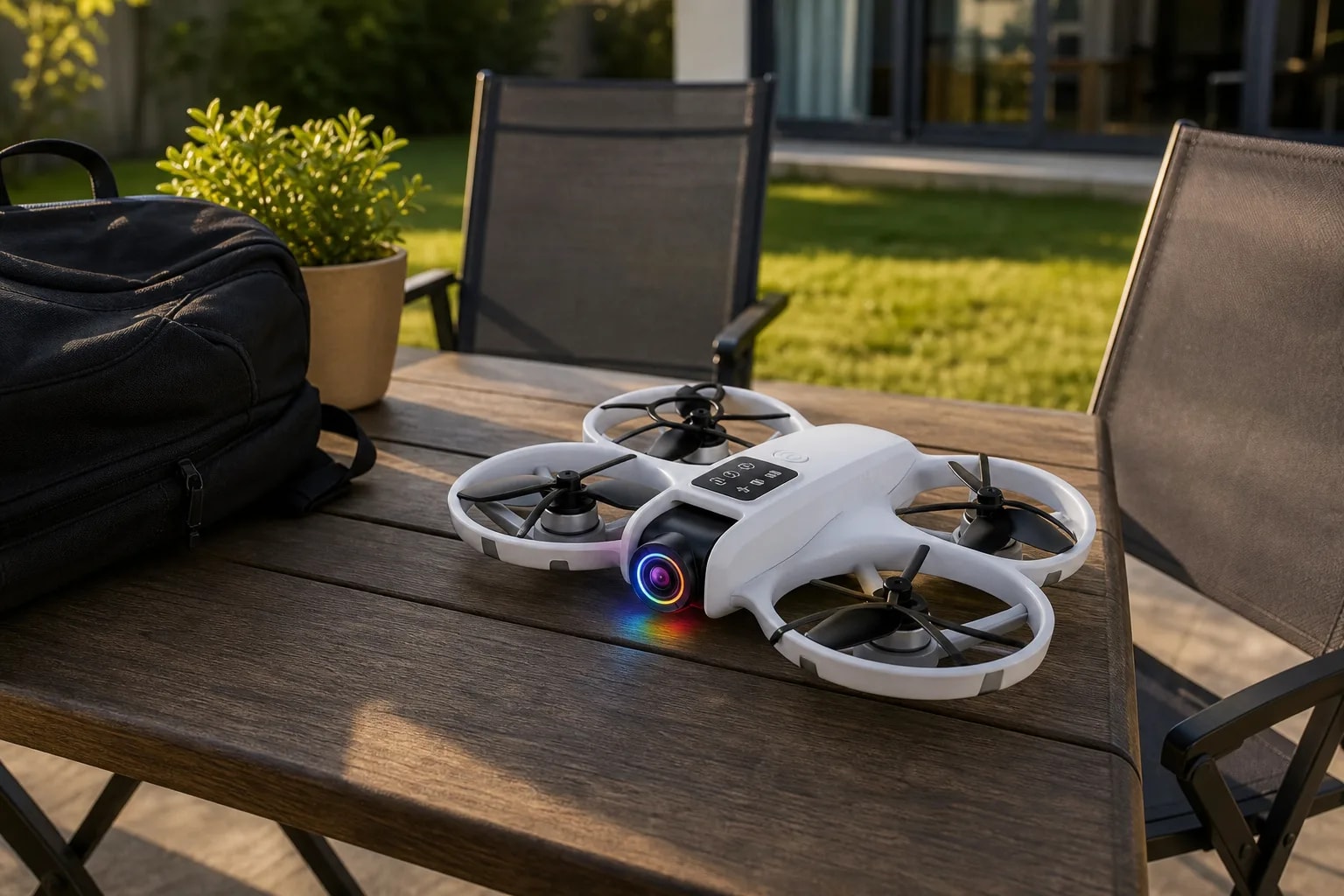 Drone Brushless Con Cámara, Control Lcd Y Giro 360° Blanco