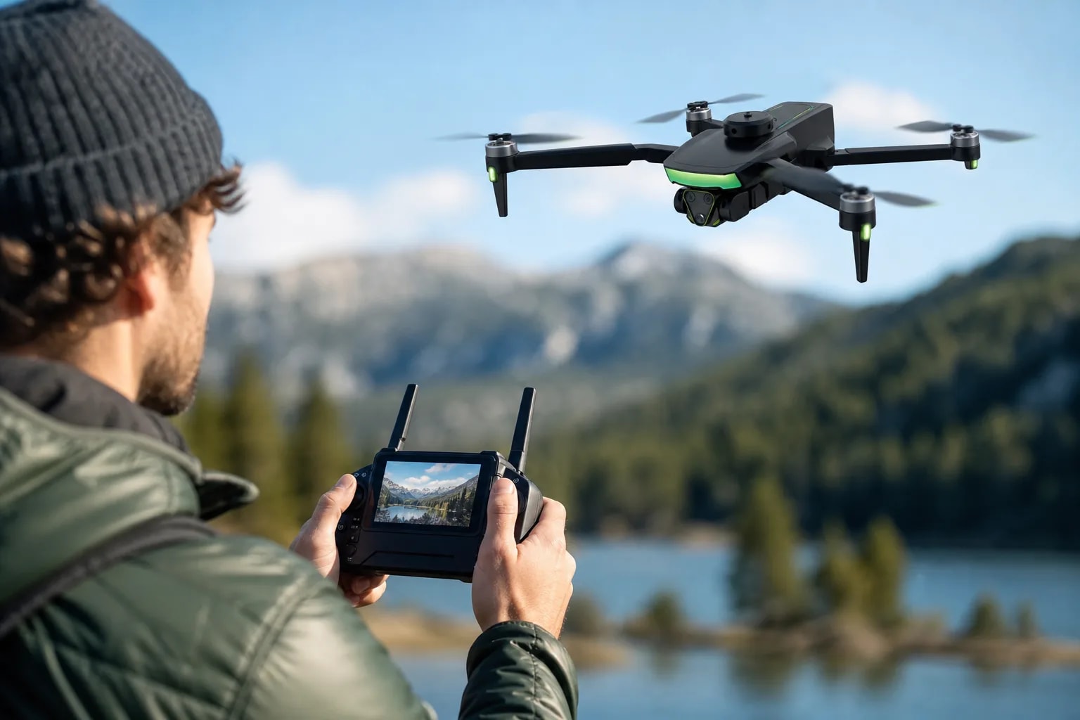 Dron Cámara 4K Brushless Plegable Con Control Remoto en detalle