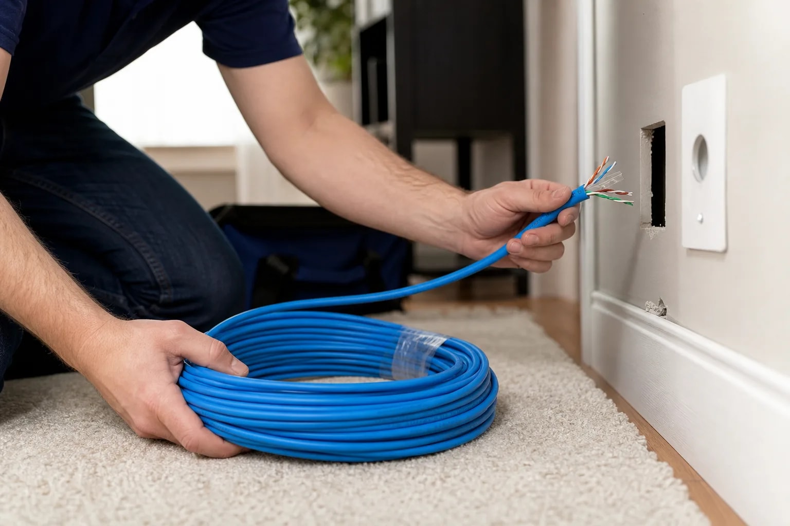 Cable de Red Cat 6 100 Metros Internet Alta Velocidad en detalle